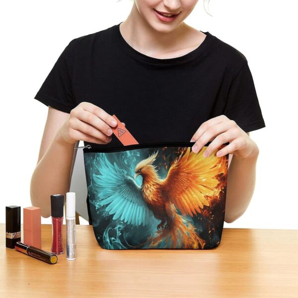 Toiletry Bag for Women Fire And Water Phoenix Cosmetic Bag Portable Capacity Travel Makeup Bags with Zipper Lightweight Cute Beauty Makeup Organizer for Traveling, Accessories, Essentials
