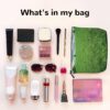 Linen Makeup Bag For Women, Waterproof Travel Cosmetic Organizer Lightweight Zipper Travel Toiletry Bag Organizer Green Lawn Makeup Brushes Storage Bag