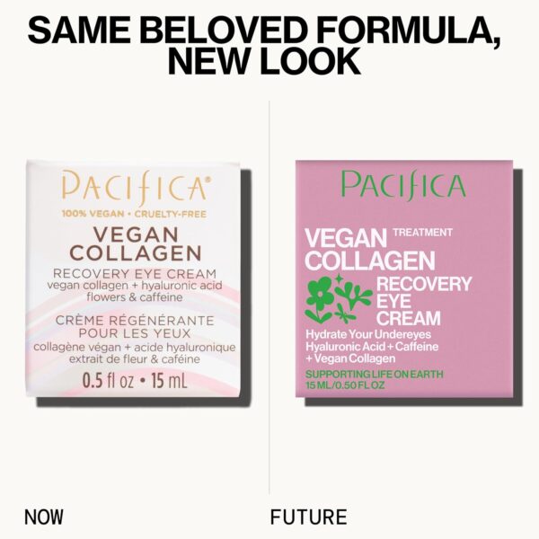 Pacifica Beauty, Vegan Collagen Overnight Recovery Eye & Face Cream, Hyaluronic Acid, Caffeine, Vitamin C & E, Hydrating & Moisturizing Skin Care for Aging and Dry Skin, 15ml - 0.5 fl oz
