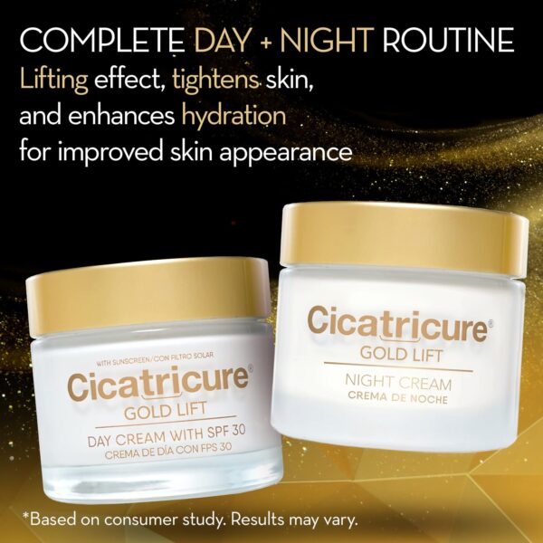 Cicatricure Gold Lift, Day and Night Cream Gift Pack, Anti Wrinkle Cream for Women, Anti Aging Face Cream, Peptide Moisturizer with Firming, Lifting Effect Anti Aging Cream for Mature Skin 1.7 oz each