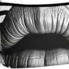 Makeup Bag for Women Cosmetic Bags Lips In Black And White Stripes Travel Toiletry Bag Cute Zipper Make Up Bags Large Capacity Make Up Case Organizer Portable Makeup Pouch for Travelling Gift