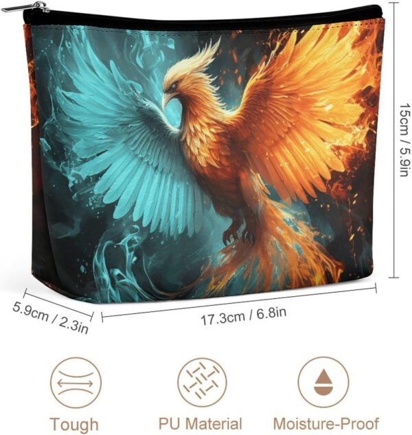 Toiletry Bag for Women Fire And Water Phoenix Cosmetic Bag Portable Capacity Travel Makeup Bags with Zipper Lightweight Cute Beauty Makeup Organizer for Traveling, Accessories, Essentials