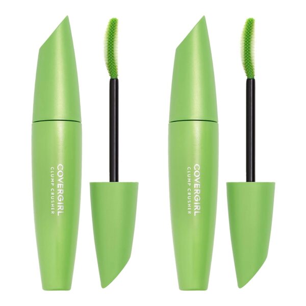 COVERGIRL Clump Crusher Mascara, 20X More Volume, Double Sided Brush, Long-Lasting Wear - 800 Very Black, Pack of 2