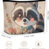 Cartoon Cute Raccoon Makeup Bag for Women Portable Travel Toiletry Pouch, PU Leather Cosmetic Bag with Zipper