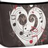 Makeup Bag for Women Cosmetic Bags Music Symbols Love Travel Toiletry Bag Cute Zipper Make Up Bags Large Capacity Makeup Case Organizer Portable Makeup Pouch for Travelling Gift