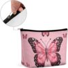 Makeup Bag for Women Cosmetic Bags Butterfly Travel Toiletry Bag Cute Zipper Make Up Bags Large Capacity Makeup Case Organizer Portable Makeup Pouch for Travelling Gift