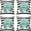 Erosebridal Pack of 4 Black and Turquoise Throw Pillow Covers Fashion Black White Girly Cushion Cases Modern Flower Floral Perfume Striped Pillow Covers High Heels Magazine Books Decor,18x18 Inch