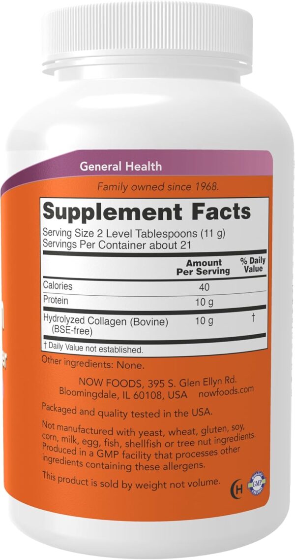 NOW Foods Supplements, Collagen Peptides Powder, Clinically Tested, Joint and Bone Health*, 8-Ounce