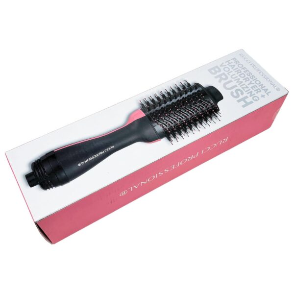 RUCCI Professional 2-in-1 Hairdryer and Volumizing Brush, Ion Thermal Oval Barrel Brush, Swivel Cord, Detangling, Salon Styling Tool Brush, Soft and Smooth Finish, Multiple Heat Setting