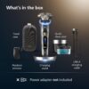 Philips Norelco Shaver i9000 Prestige Ultra, Wet & Dry Electric Shaver, Dark Slate, SenseIQ Pro Technology, Triple Lift & Cut System, 360 Rotating NanoTech Precision Blades, Quick Clean Pod, XP9402/86