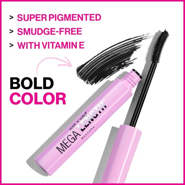 wet n wild Mascara - Lengthening, Vitamin E Enriched, Precision Comb Brush, Cruelty-Free, Gluten-Free, Sulfate-Free & Vegan - Very Black