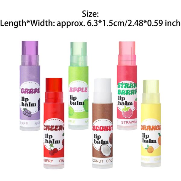 iiniim 6Pcs Non Greasy Lip Balm Set Moisturizing Hydrating Fruit Flavor Smooth Long Lasting Lip Care for Women Girls Daily Use Multicolor One Size