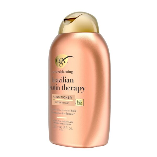 Ever Straightening + Brazilian Keratin Therapy Hair-Smoothing Conditioner with Coconut Oil, Cocoa Butter & Avocado Oil, Paraben-Free, Sulfate-Free Surfactants