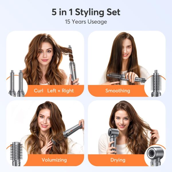 5 in 1 Hair Styler, High-Speed Professional Frizz-Free Hair Dryer Brush, No Heat Damage Air Styler Wrap Blow Dryer - Curl, Volumize, Straighten, 300 Million Ions, Multi Styler, Gift for Women