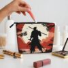 Linen Makeup Bag For Women, Waterproof Travel Cosmetic Organizer Lightweight Zipper Travel Toiletry Bag Organizer Samurai Makeup Brushes Storage Bag