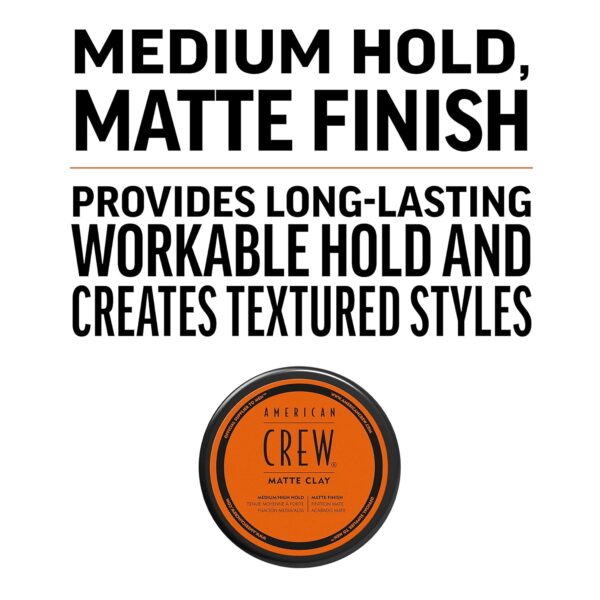 American Crew Men's Hair Matte Clay, Like Hair Gel with Medium/High Hold, 3 oz