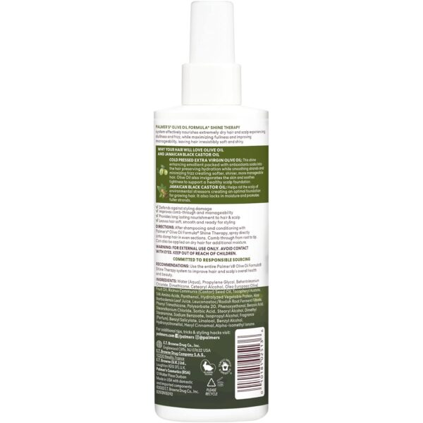 Palmer's Olive Oil Formula Leave In Conditioner Spray, Shine Therapy, Instantly Detangle, Soften and Smooth Textured and Curly Hair, 8.5 Ounces