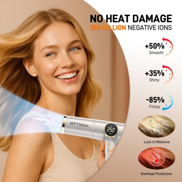 Dual Voltage Ionic Hair Dryer with Diffuser - 2000W Professional High-speed Blow Dryer for Women, Fast Drying & Low Noise, Lightweight and Intelligent Heat Control, European Travel 110V-120V/220V-240V