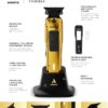Andis 562310 Phenom Professional Cord/Cordless Lithium-ion Electric Beard & Hair Trimmer with Charging Stand, Gold