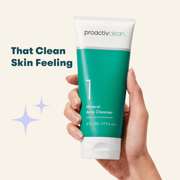 Proactiv Clean Mineral Acne Cleanser- Sulfur Acne Treatment Face Wash for Sensitive Skin- Gentle Daily Acne Cream Facial Cleanser with Soothing Chamomile- 6oz