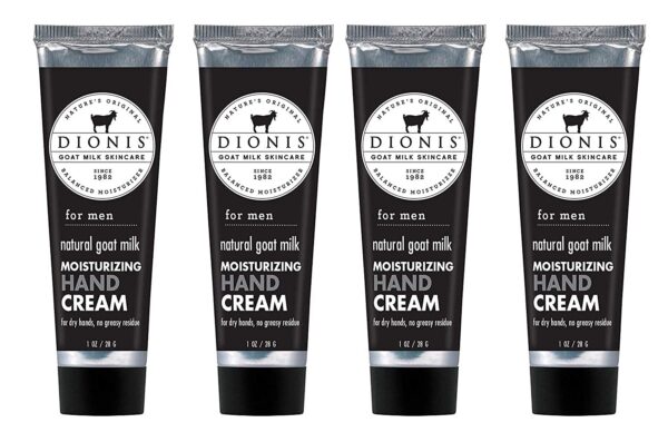 Dionis - Goat Milk Skincare Men's Moisturizing Hand Cream (1 oz) - Set of 4 - Made in the USA - Cruelty-free and Paraben-free