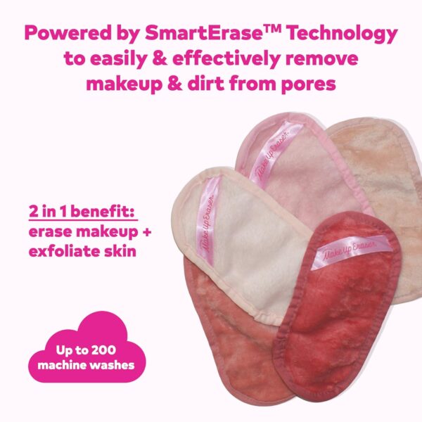 The Original MakeUp Eraser Mini PRO 5pk Gift Set, Erase All Makeup With Just Water, Including Waterproof Mascara, Eyeliner, Foundation, Lipstick, Sunscreen, and More! Blush, 5ct.