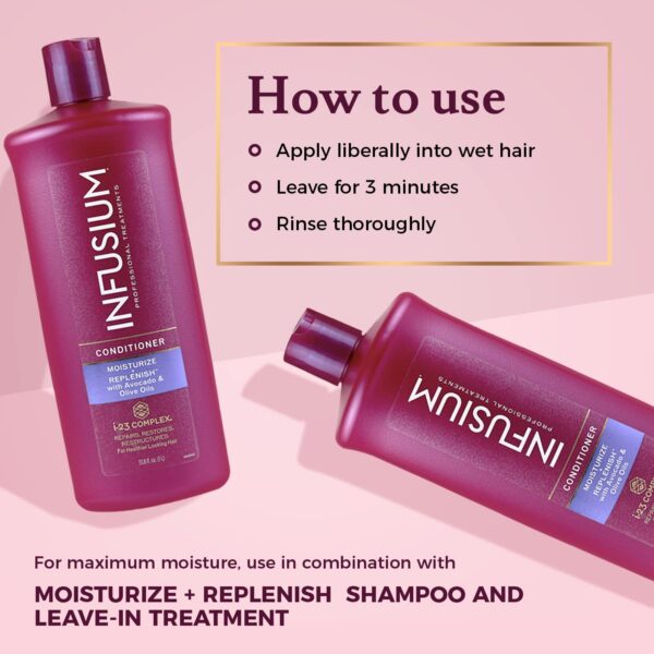Infusium Moisturize and Replenish Conditioner - Hair Conditioner for Dry Hair - With Avocado and Olive Oils - Conditioner for Women - 1 L