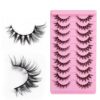 Russian Strip False Eyelashes Thick Volume 12mm Wispy Faux Mink Lashes 8D Volume Long Cat Eye Lashes Dramatic (Cat Eye L17)