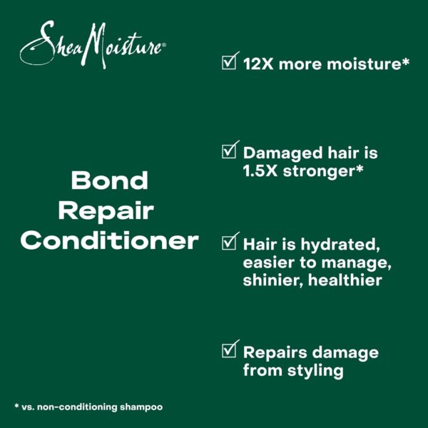SheaMoisture Bond Repair Conditioner Amla Oil Strengthens and Repairs Hair Bonds with Hydroplex Technology and Amla Oil For Less Breakage with Restorative HydroPlex Infusion 13fl oz
