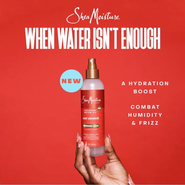 SheaMoisture Curl Stretch Shampoo, Conditioner, Volume Cream, and Refresher Spray with Kalahari Melon Oil and Hyaluronic Serum - Hydrates, Repairs Breakage, Detangles, Minimizes Shrinkage, 4 Pack