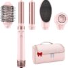 Dual Voltage Hair Dryer Brush - 5 in 1 Hot Air Wrap Styler with High-Speed Blow Dryer, Volumizing, Straightening & Drying with Negative Ion Anti-frizz for 110V-120V/220V-240V Europe and Travel Case