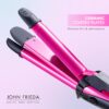 John Frieda 3-in-1 Hair Styling Tool, Ceramic Tourmaline Hair Waver, 14 Temp Settings up to 410F, Straighten, Wave, Curl, Frizz-Free, Fast Heat-Up, Auto Shut-Off, for All