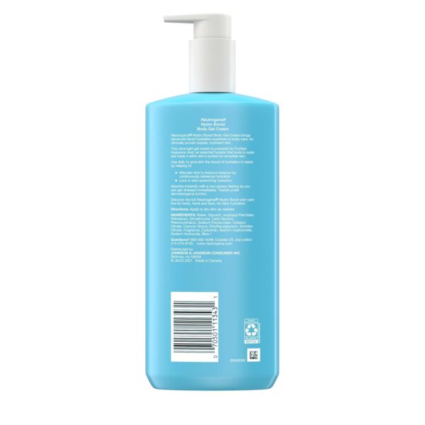 Neutrogena Hydro Boost Body Gel Cream, Hydrating Body Lotion with Hyaluronic Acid for Normal to Dry Skin, Lightweight Fragrance-Free Hyaluronic Acid Moisturizer, 16 OZ