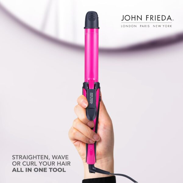 John Frieda 3-in-1 Hair Styling Tool, Ceramic Tourmaline Hair Waver, 14 Temp Settings up to 410F, Straighten, Wave, Curl, Frizz-Free, Fast Heat-Up, Auto Shut-Off, for All