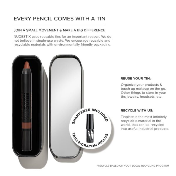 Nudestix Magnetic Matte Eye Color Pencil, Eyeshadow + Eyeliner + Eyelid Primer, Cream Makeup Stick, Long Lasting, Waterproof