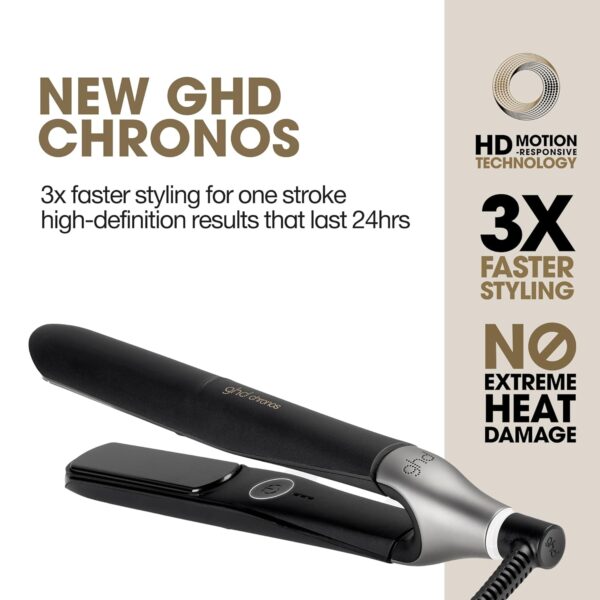 ghd Chronos & Chronos Max Stylers ― 1" and 2" Professional Flat Iron Hair Straighteners Last 24hrs | 85% More Shine, 2X Less Frizz, No Heat Damage