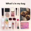Linen Makeup Bag For Women, Waterproof Travel Cosmetic Organizer Lightweight Zipper Travel Toiletry Bag Organizer Two Lions Makeup Brushes Storage Bag