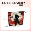 Linen Makeup Bag For Women, Waterproof Travel Cosmetic Organizer Lightweight Zipper Travel Toiletry Bag Organizer Samurai Makeup Brushes Storage Bag