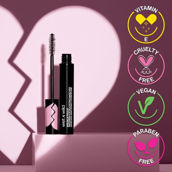 wet n wild Breakup Proof Mascara - Volumizing, Conditioning, Lengthening, Thickening, Waterproof, Smudge-Proof, Non-Clumping, Cruelty-Free & Vegan - Multicolor