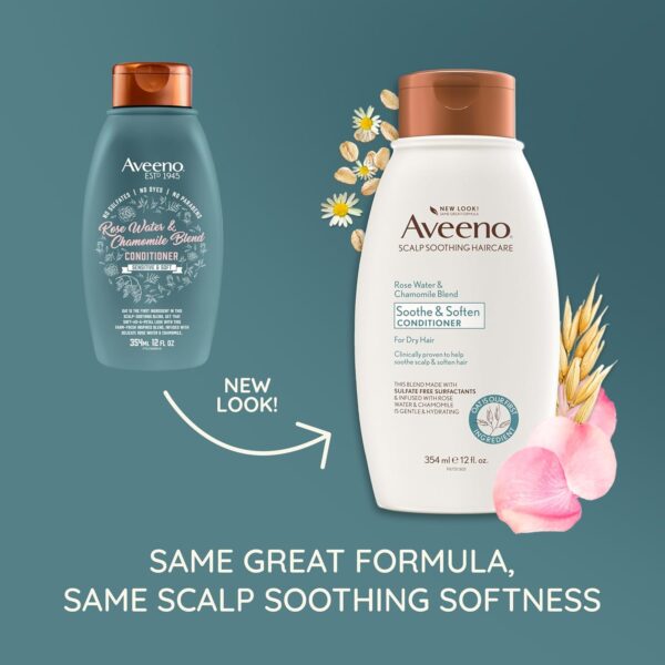 Aveeno Scalp Soothing Rose Water and Blend Conditioner, chamomile, 12 Fl Oz