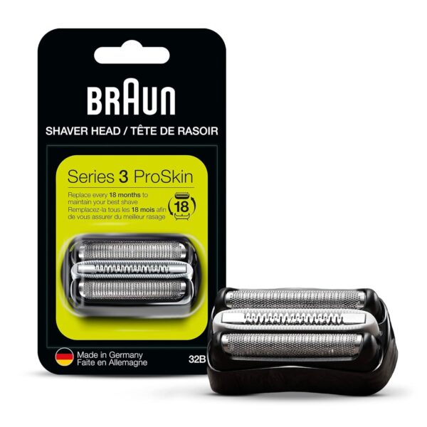 Braun Series 3 Pro Skin Electric Shaver Replacement Head - 32B - Compatible with Electric Razors 3000s, 3010s, 3040s, 3050cc, 3070cc, 3080s, 3090cc