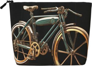 Linen Makeup Bag For Women, Waterproof Travel Cosmetic Organizer Lightweight Zipper Travel Toiletry Bag Organizer Bike Makeup Brushes Storage Bag