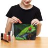 Toiletry Bag for Women Red Eyed Tree Frog Cosmetic Bag Portable Capacity Travel Makeup Bags with Zipper Lightweight Cute Beauty Makeup Organizer for Traveling, Accessories, Essentials