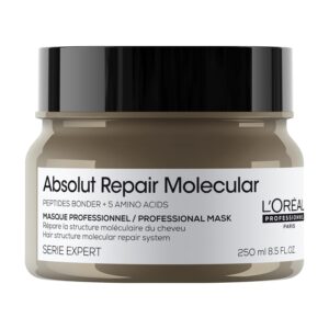 L'Oréal Professionnel Paris Absolut Repair Molecular Hair Mask - Repairs Damage & Restores Strength For Extremely Dry Damaged Hair, Extra Detangling & Hydration, Peptides Bonder