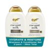 OGX Nourishing + Coconut Milk Shampoo & Conditioner Set, Hydrating & Restoring, Moisturizes for Soft Hair After the First Use, Sulfate-Free Surfactants, 2 Items, 2 x 13 fl. Oz