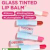 TOCOBO Glass Tinted Lip Balm 013 Tangerine Red 0.67 oz /19g | Glow Moisturizing Vegan Lip Balm & Vivid Tinted Transparent Color