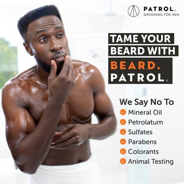 Beard Patrol Beard Balm for Men - Grooming Treatment with Argan Oil, Shea Butter, & Cocoa Butter Strengthens & Softens Beards & Mustaches - Lemongrass Scent Leave-in Conditioner Wax