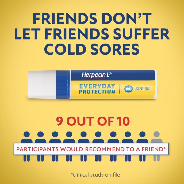 Herpecin L Lip Balm Stick with SPF30 and Lysine; Protects & Treats Cold Sores & Fever Blisters, Chapped Lips, 0.1oz - 2 Pack