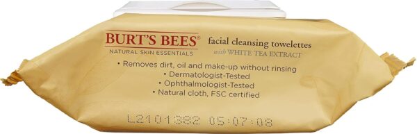 Burt's Bees Sensitive Facial Cleansing Towelettes with White Tea Extract - 30 Count (Pack of 2)