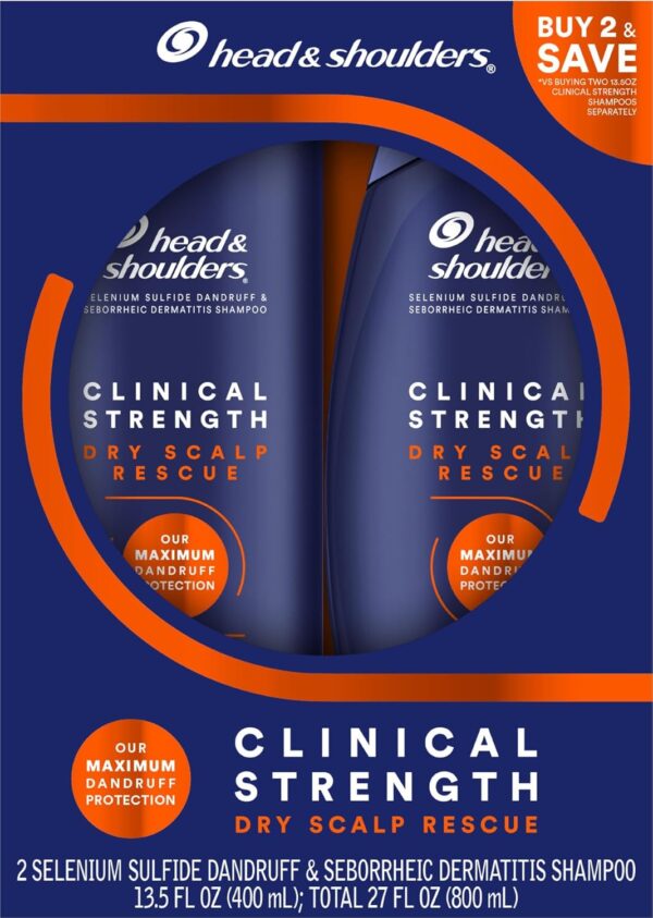 Head & Shoulders Clinical Dandruff Defense + Dry Scalp Rescue Shampoo 13.5 oz Twin Pack